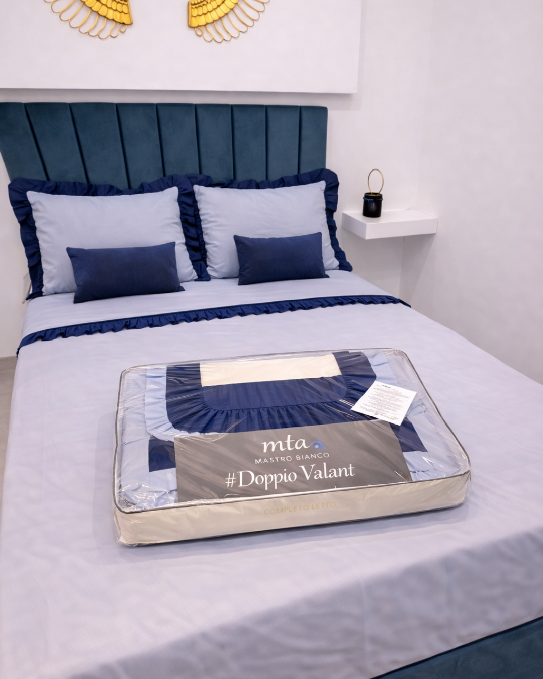 Completo Letto Doppio Volant Mastrobianco