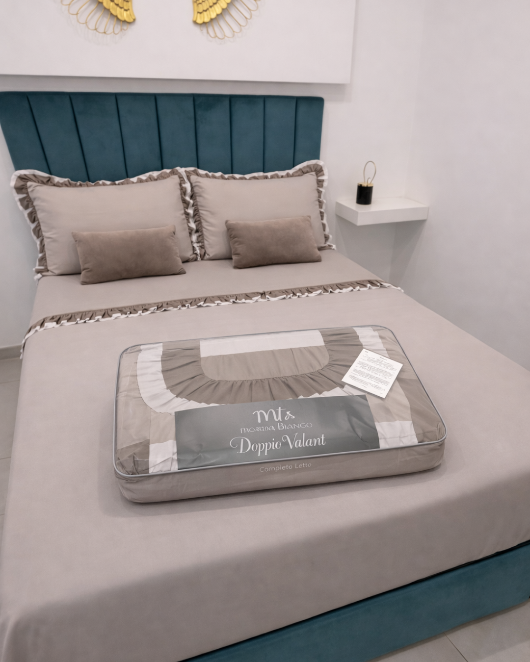 Completo Letto Doppio Volant Mastrobianco