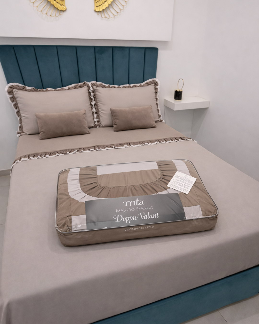 Completo Letto Doppio Volant Mastrobianco