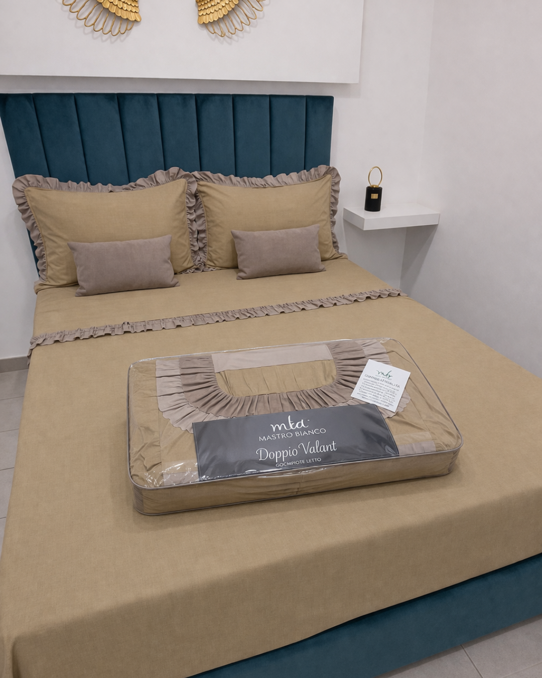 Completo Letto Doppio Volant Mastrobianco