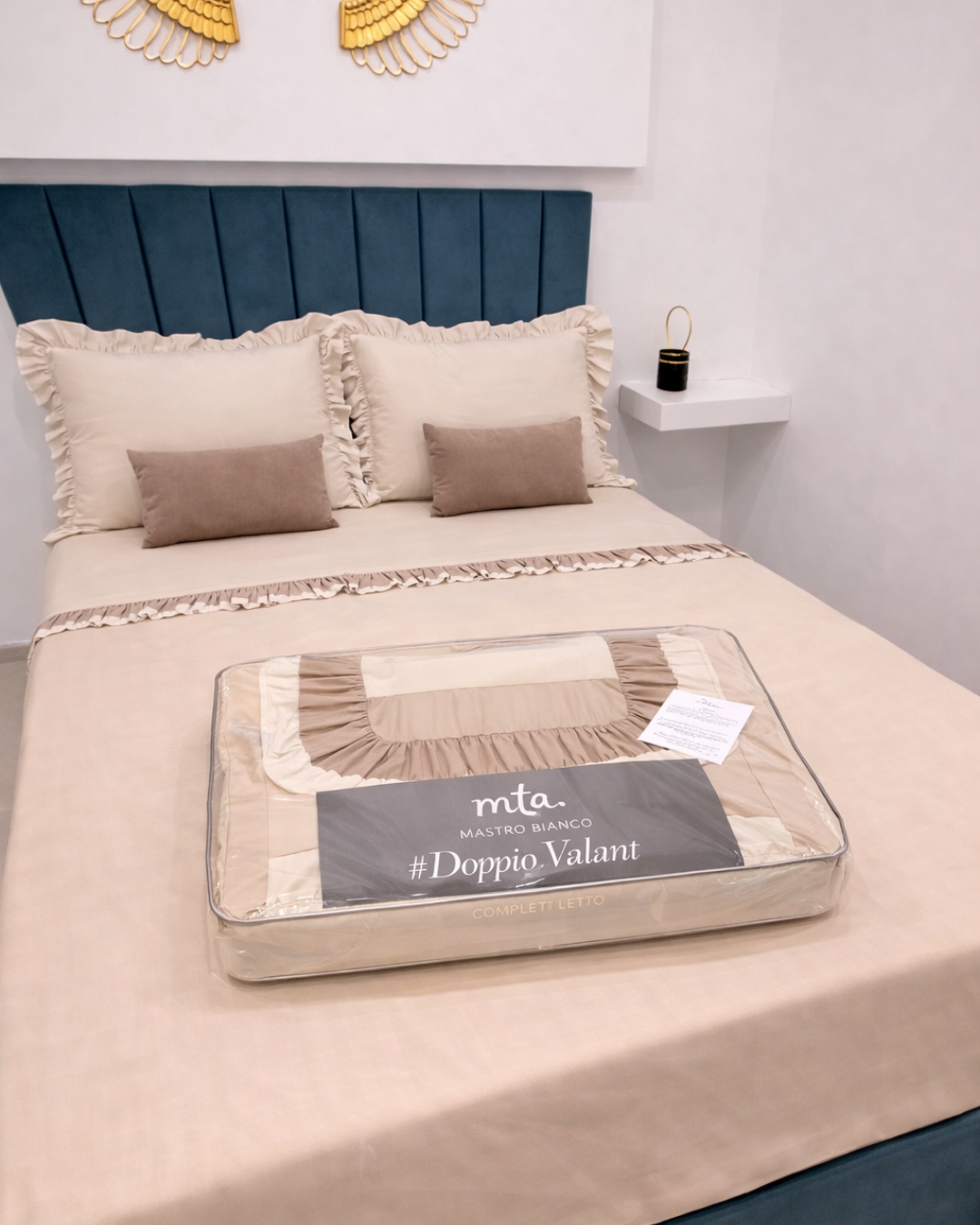 Completo Letto Doppio Volant Mastrobianco