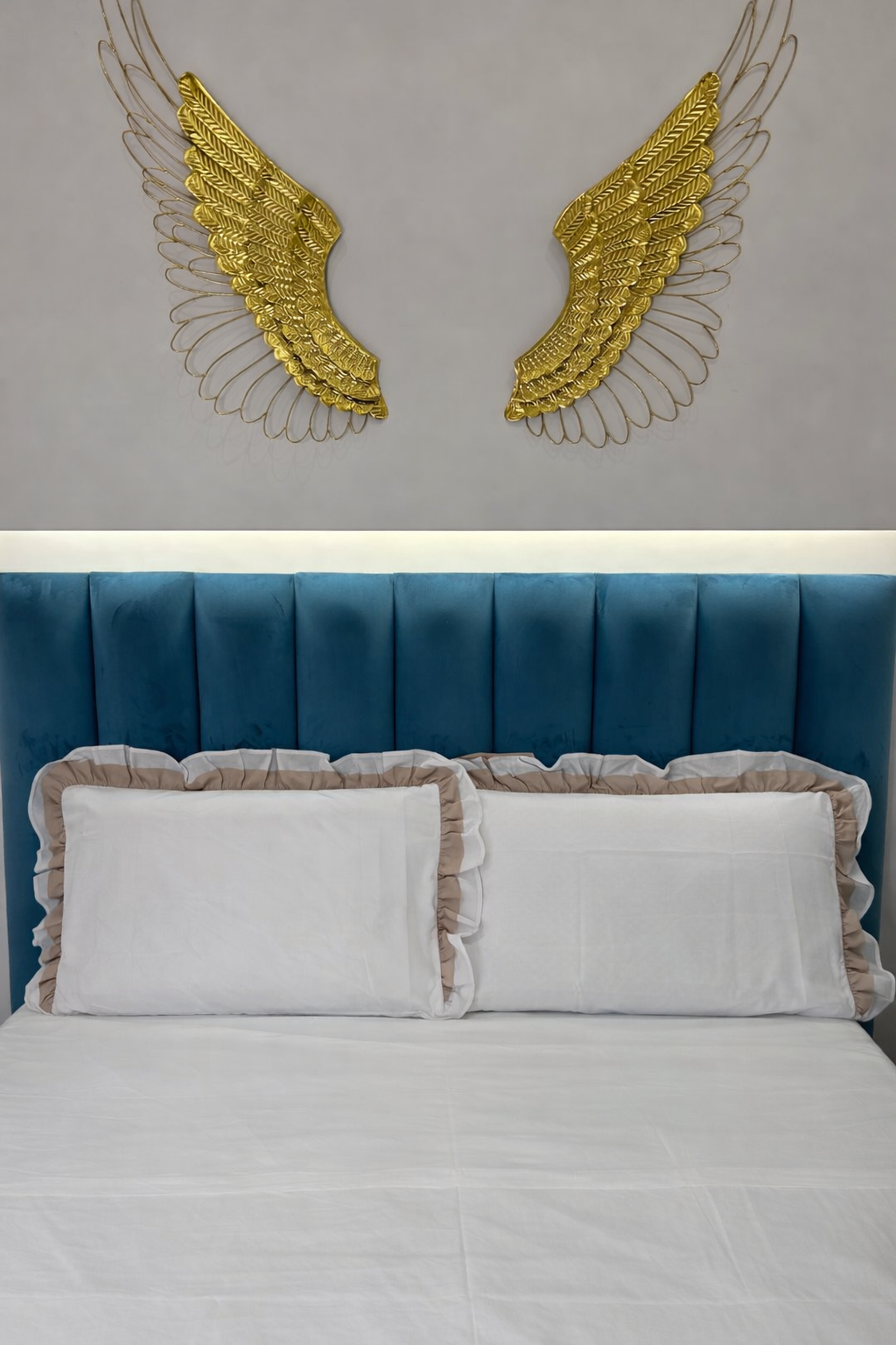 Coppia Federe Doppio Volant Mastrobianco