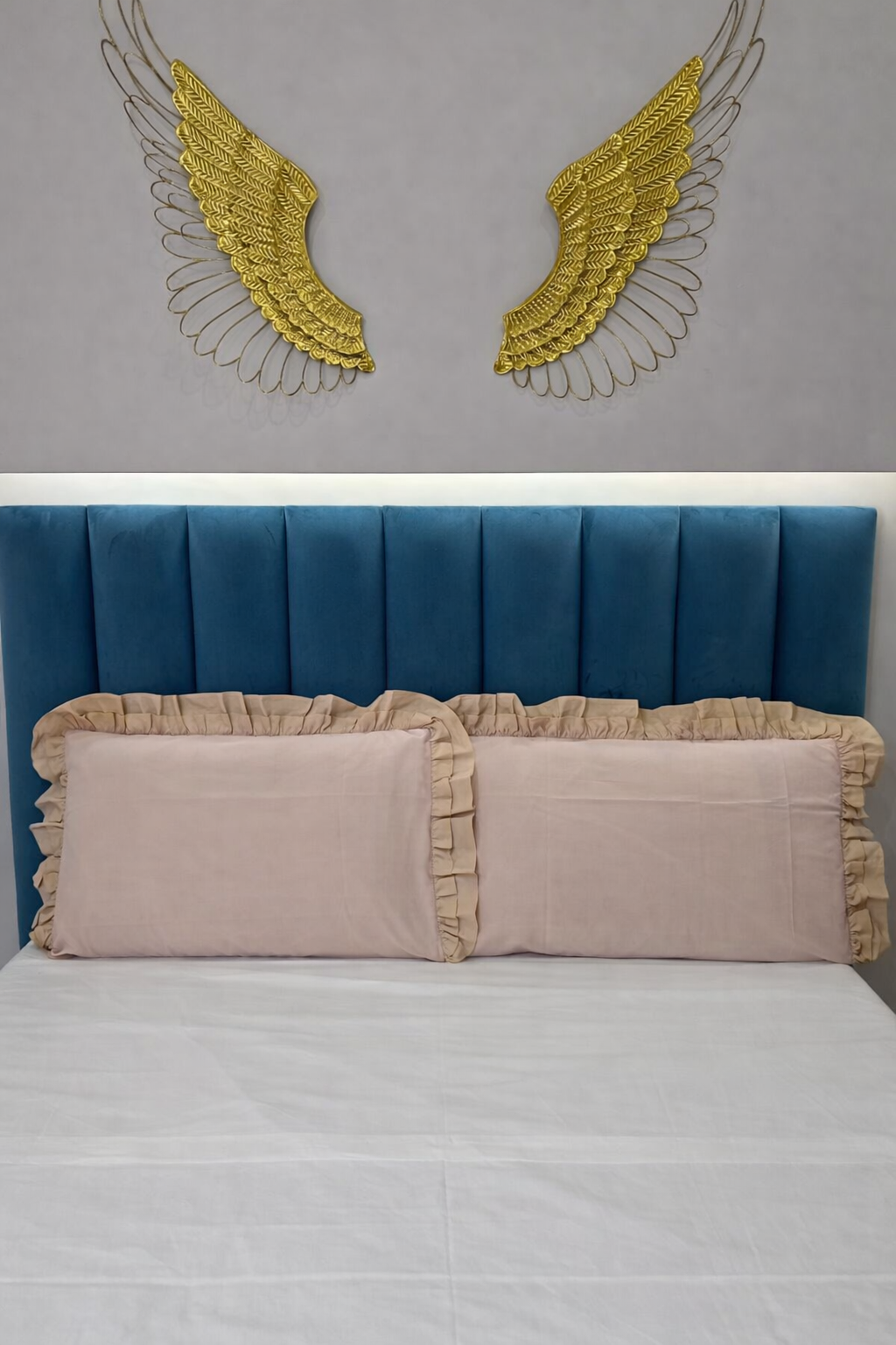 Coppia Federe Doppio Volant Mastrobianco