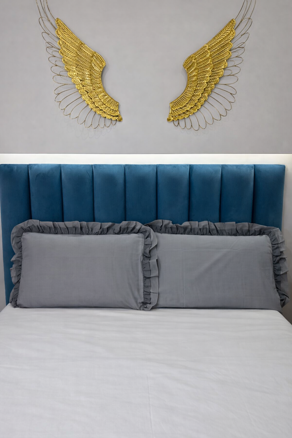 Coppia Federe Doppio Volant Mastrobianco