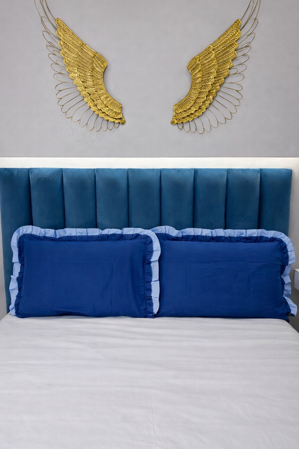 Coppia Federe Doppio Volant Mastrobianco