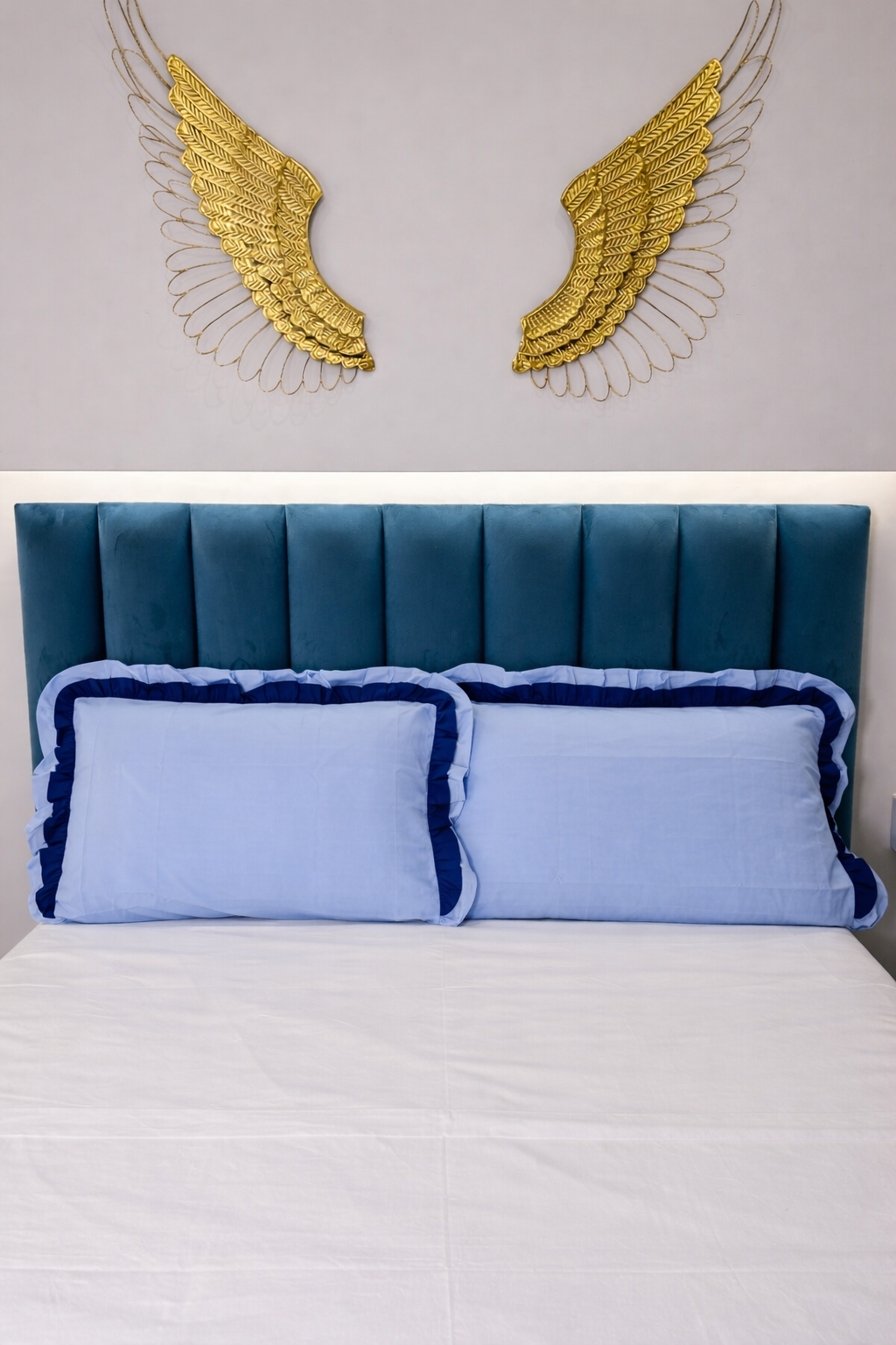 Coppia Federe Doppio Volant Mastrobianco