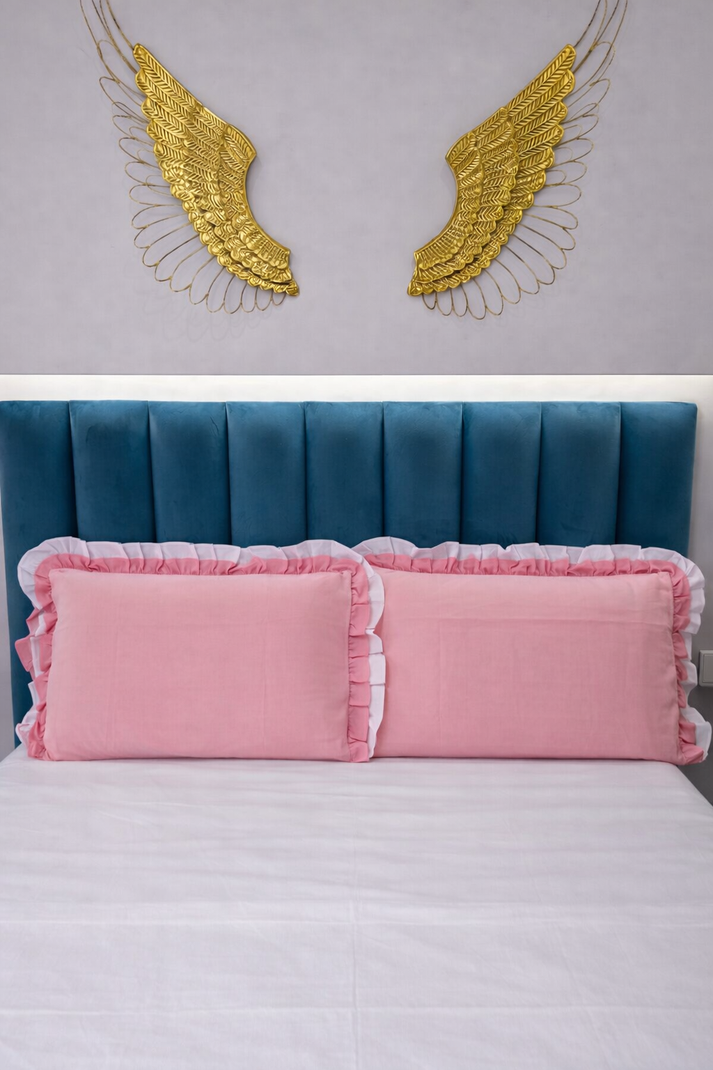 Coppia Federe Doppio Volant Mastrobianco