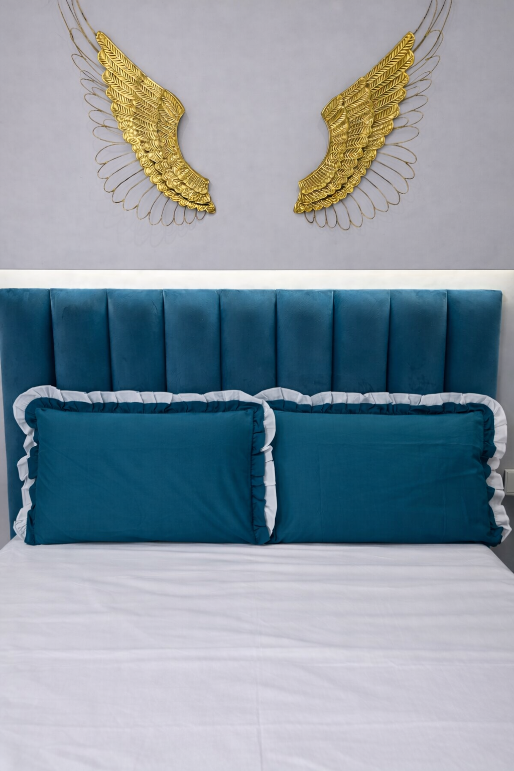 Coppia Federe Doppio Volant Mastrobianco