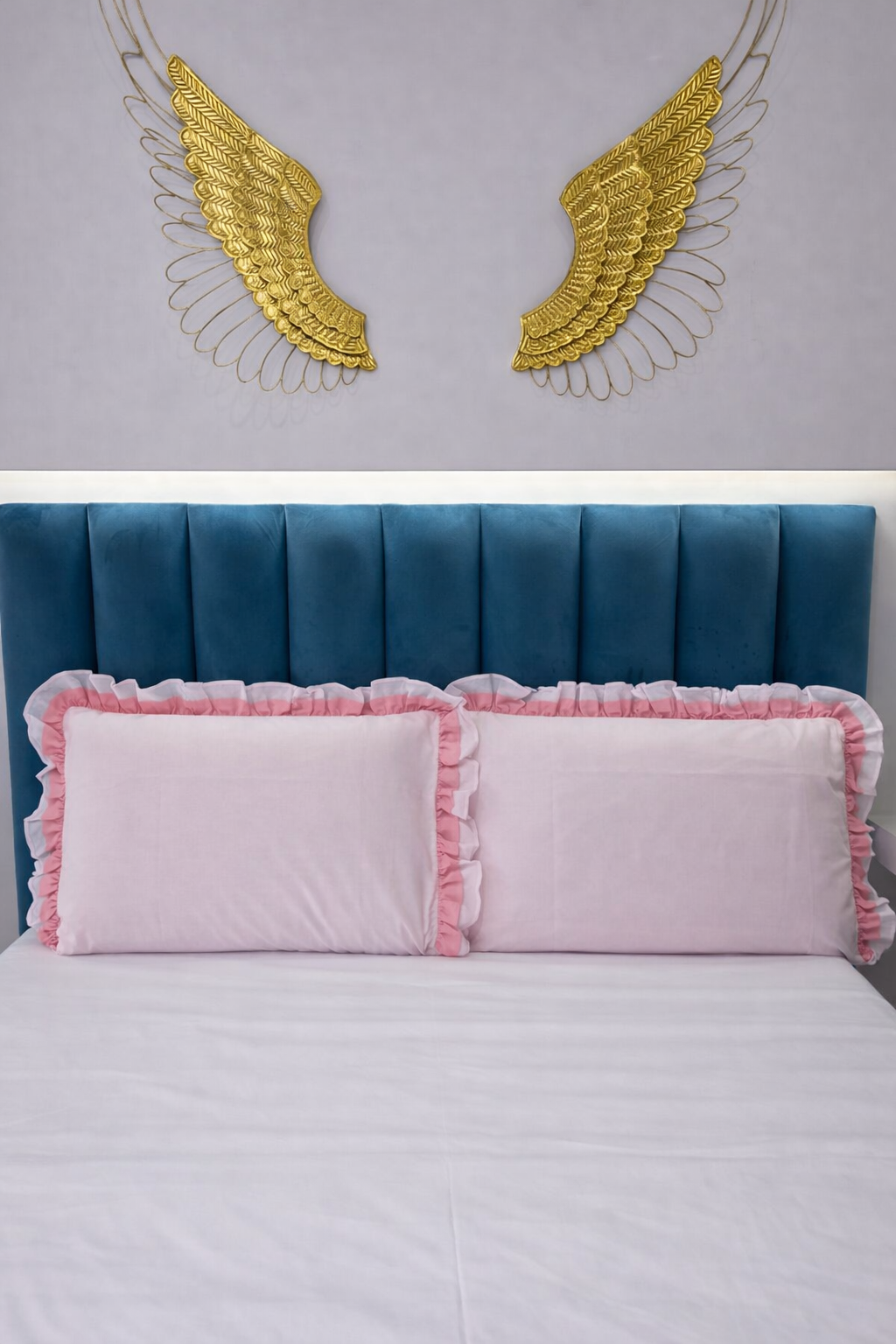 Coppia Federe Doppio Volant Mastrobianco