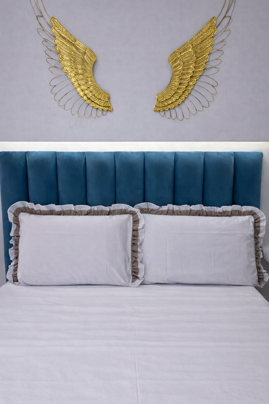 Coppia Federe Doppio Volant Mastrobianco