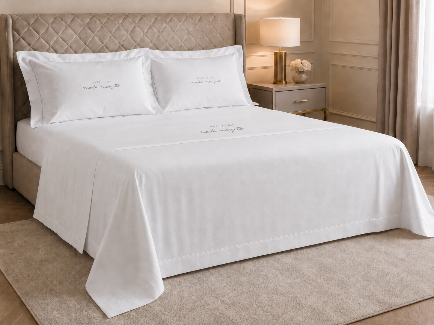 Completo Letto Matrimoniale Marta Marzotto Penelope - art. "Percalle" in 100% cotone