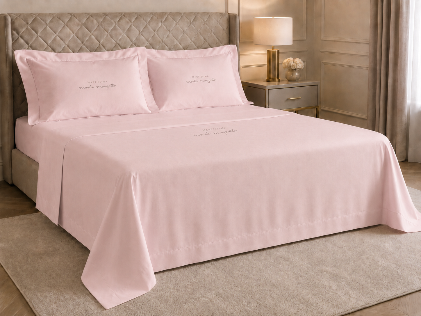 Completo Letto Matrimoniale Marta Marzotto Penelope - art. "Percalle" in 100% cotone