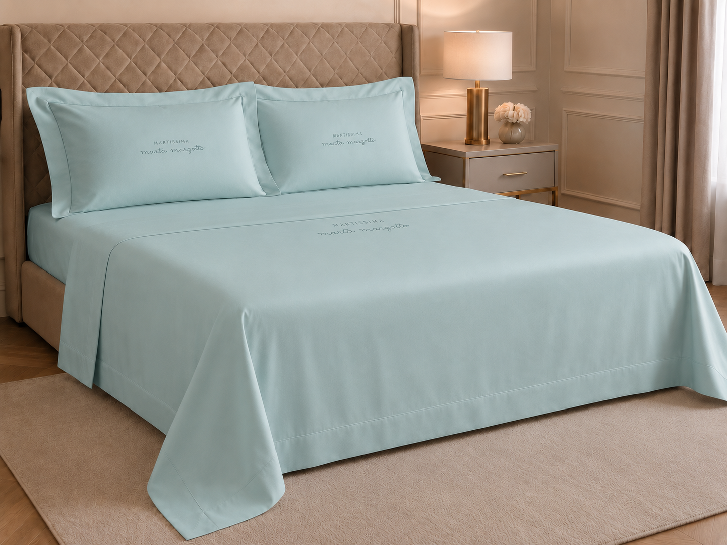 Completo Letto Matrimoniale Marta Marzotto Penelope - art. "Percalle" in 100% cotone