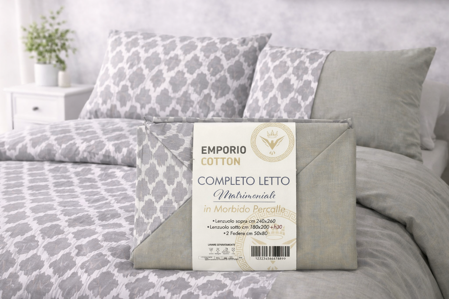Completo Letto Matrimoniale in Percalle