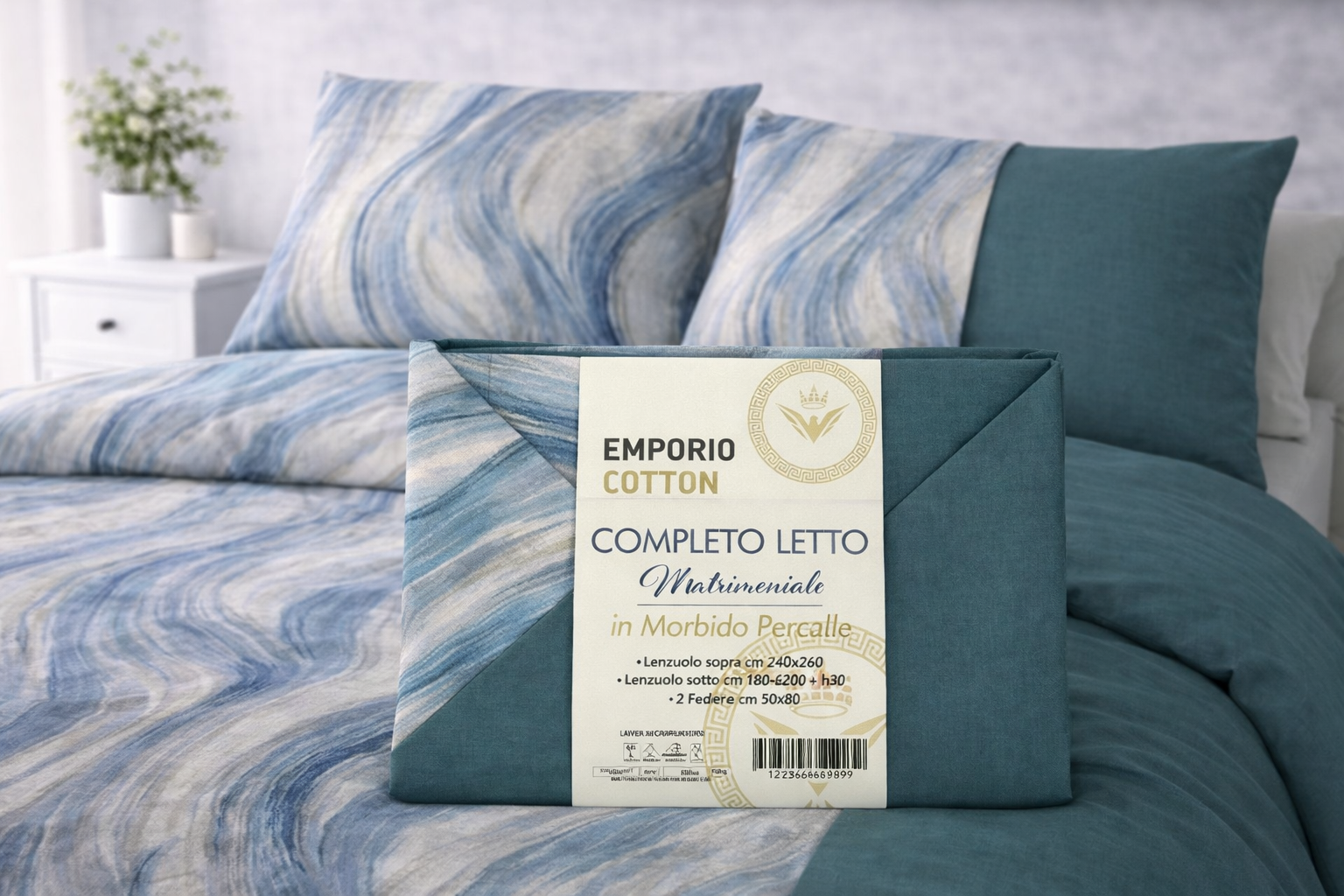 Completo Letto Matrimoniale in Percalle