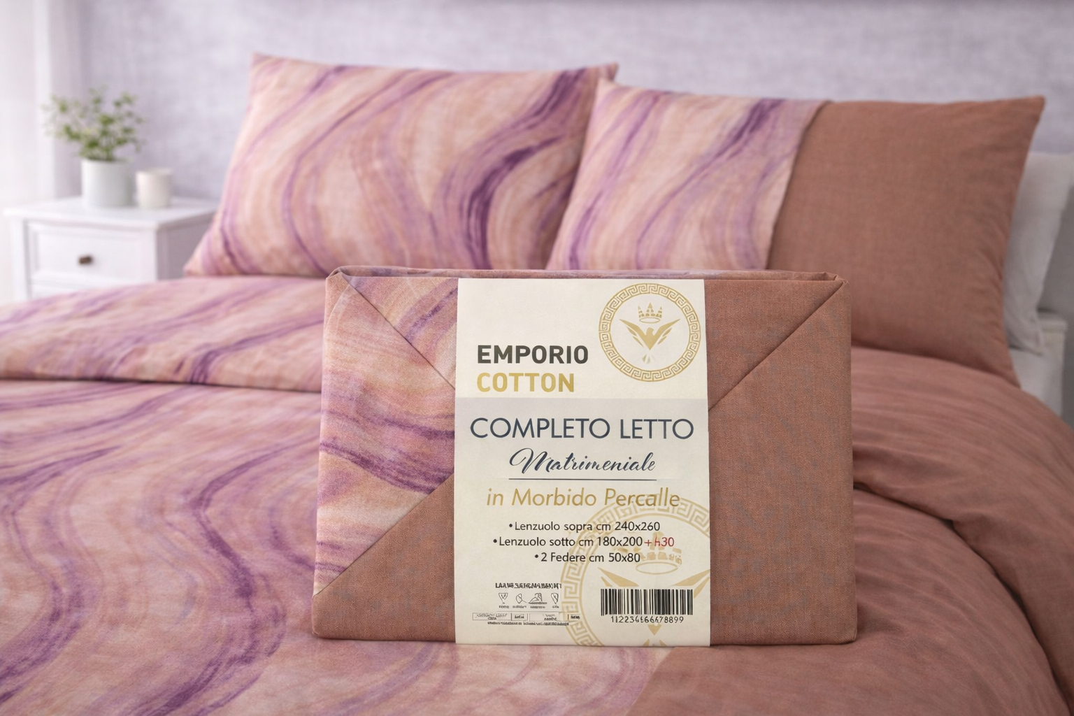 Completo Letto Matrimoniale in Percalle