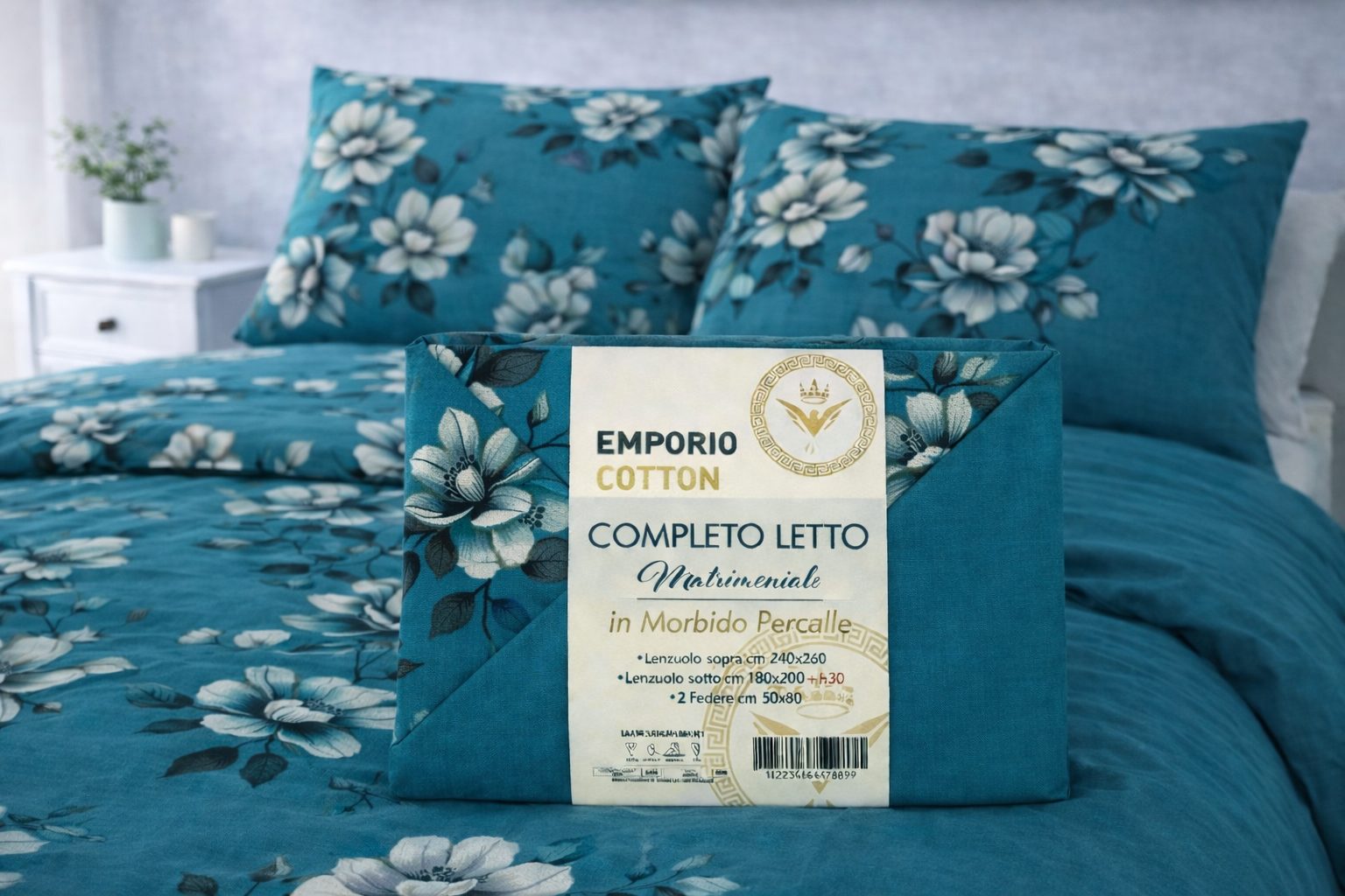 Completo Letto Matrimoniale in Percalle