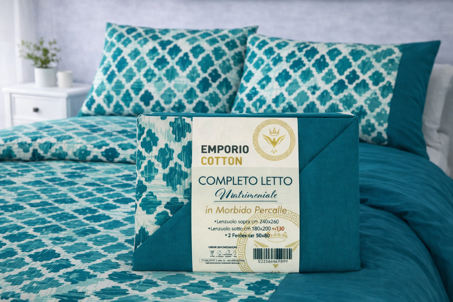 Completo Letto Matrimoniale in Percalle