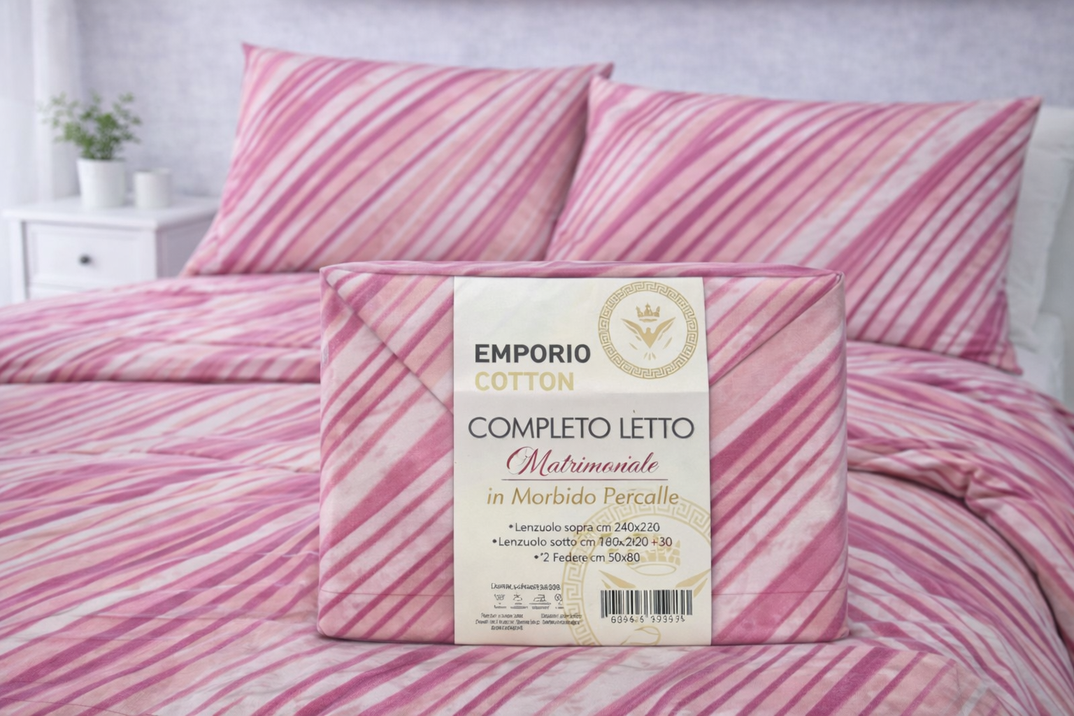 Completo Letto Matrimoniale in Percalle