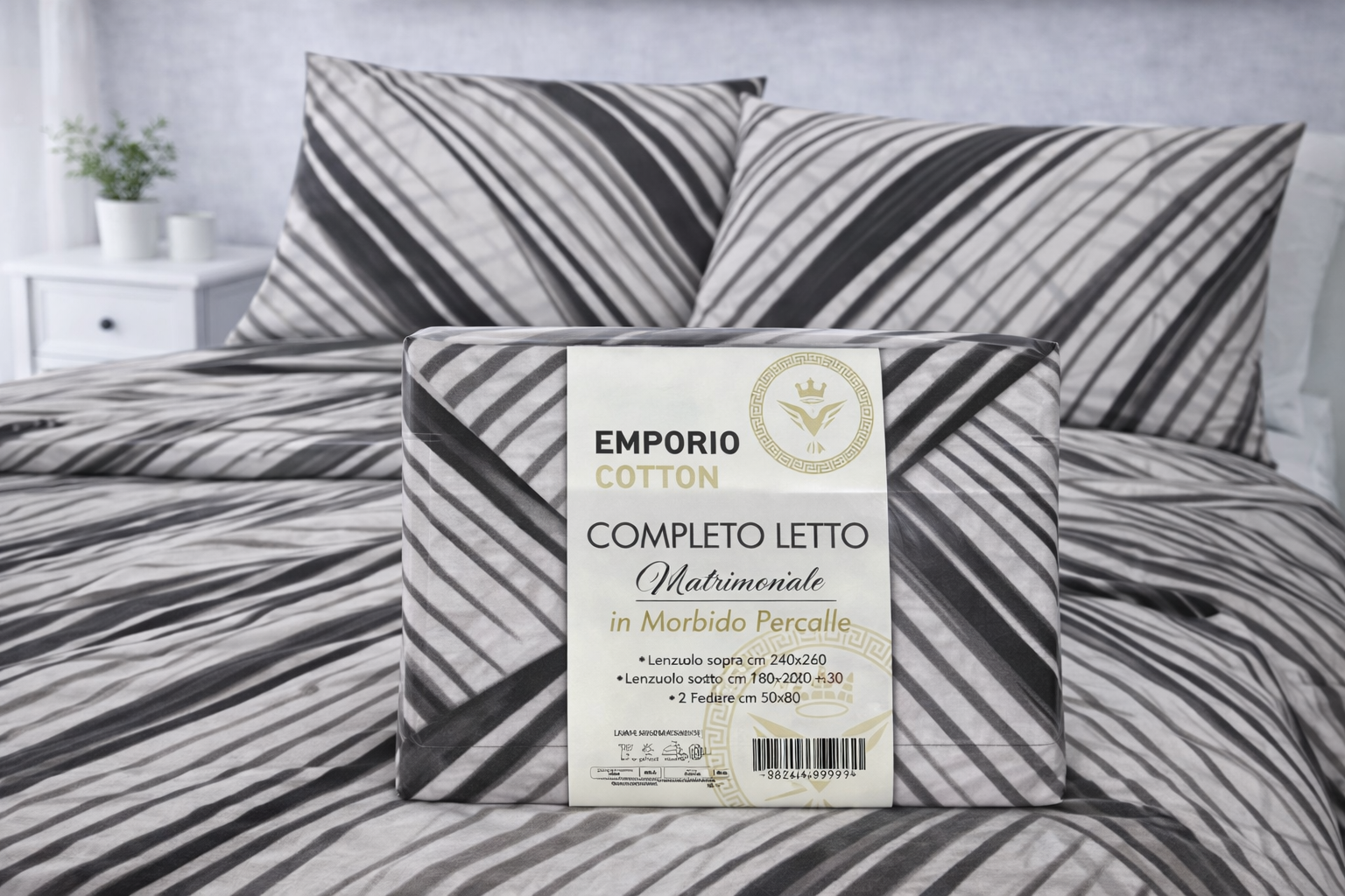 Completo Letto Matrimoniale in Percalle