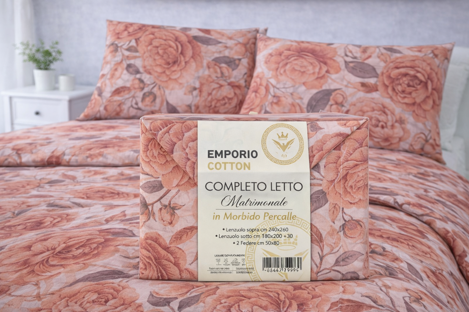 Completo Letto Matrimoniale in Percalle