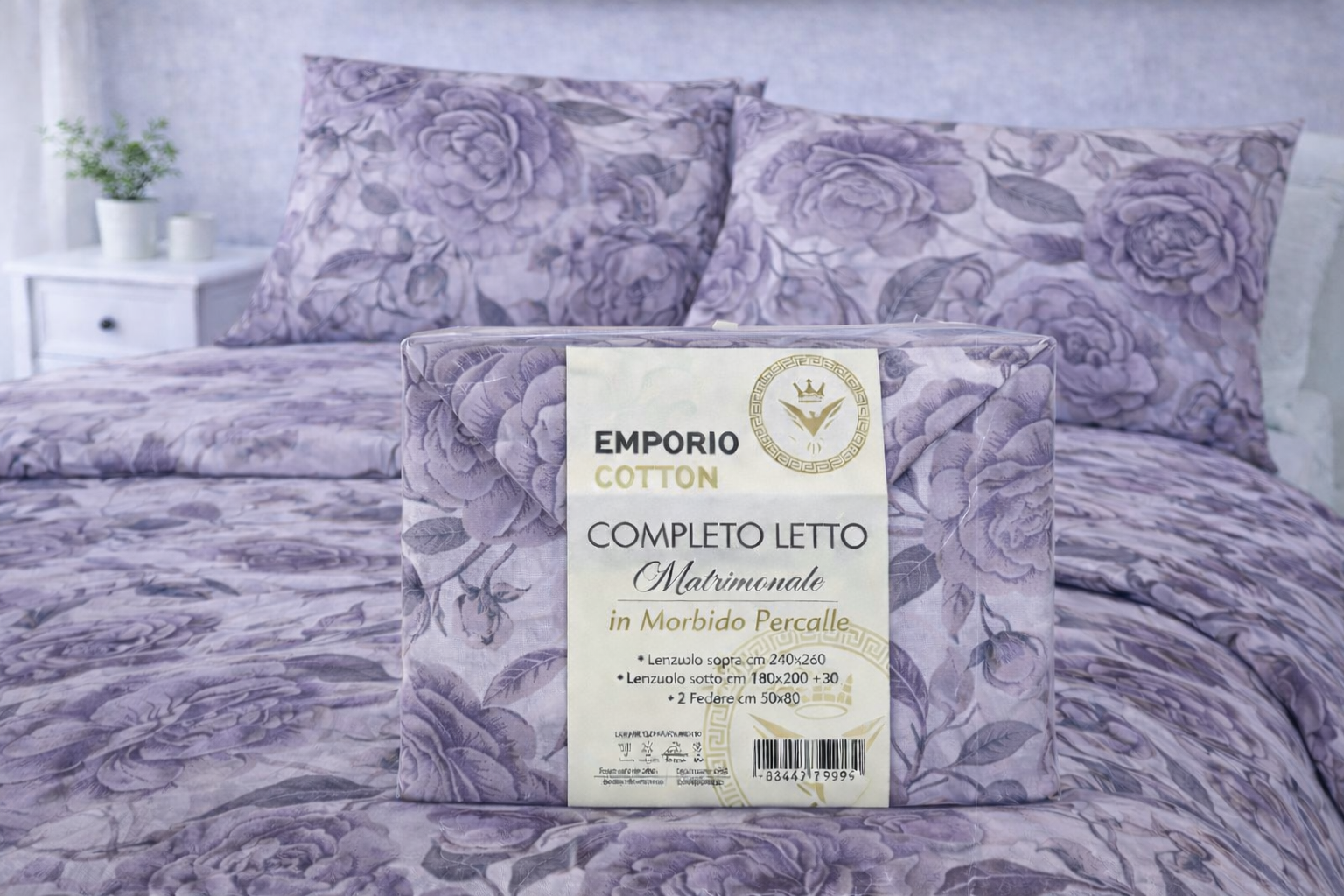 Completo Letto Matrimoniale in Percalle