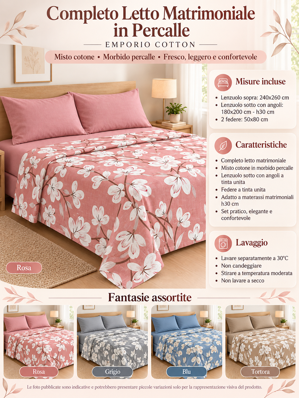 Completo Letto Matrimoniale Emporio Cotton