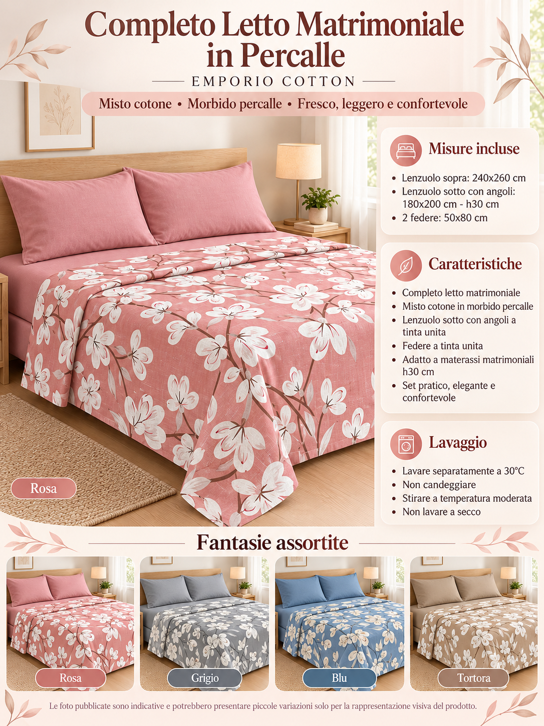 Completo Letto Matrimoniale Emporio Cotton