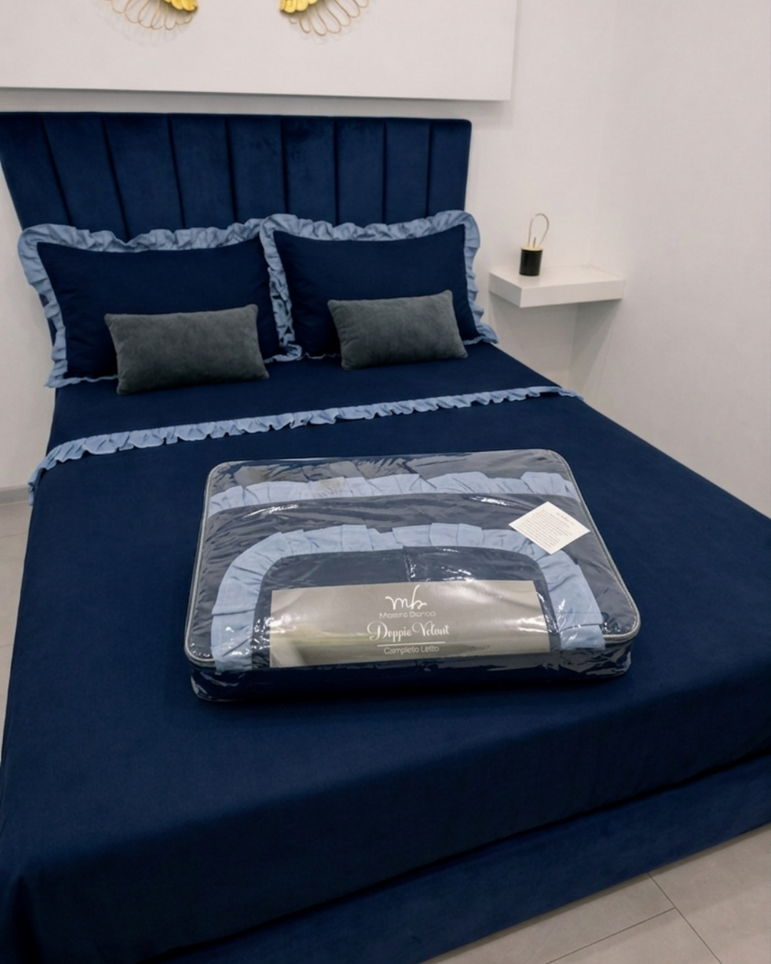 Completo Letto Doppio Volant Mastrobianco