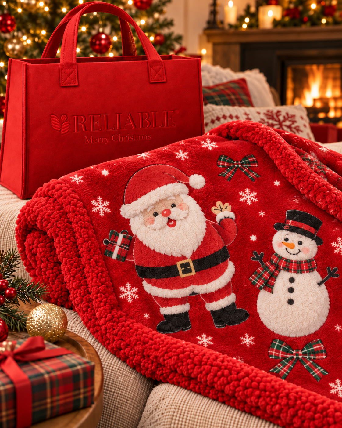 Plaid Agnellati con Borsa Matrimoniale in 100% poliestere art. "CALORE" - RELIABLE HOME