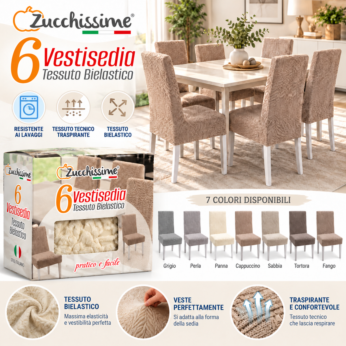 Set 6 Vestisedie in Tessuto Bielastico - Zucchissime