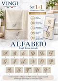 Set 1+1 Asciugamano-Ospite in Spugna art. Alfabeto - VINGI Italian Home Feeling