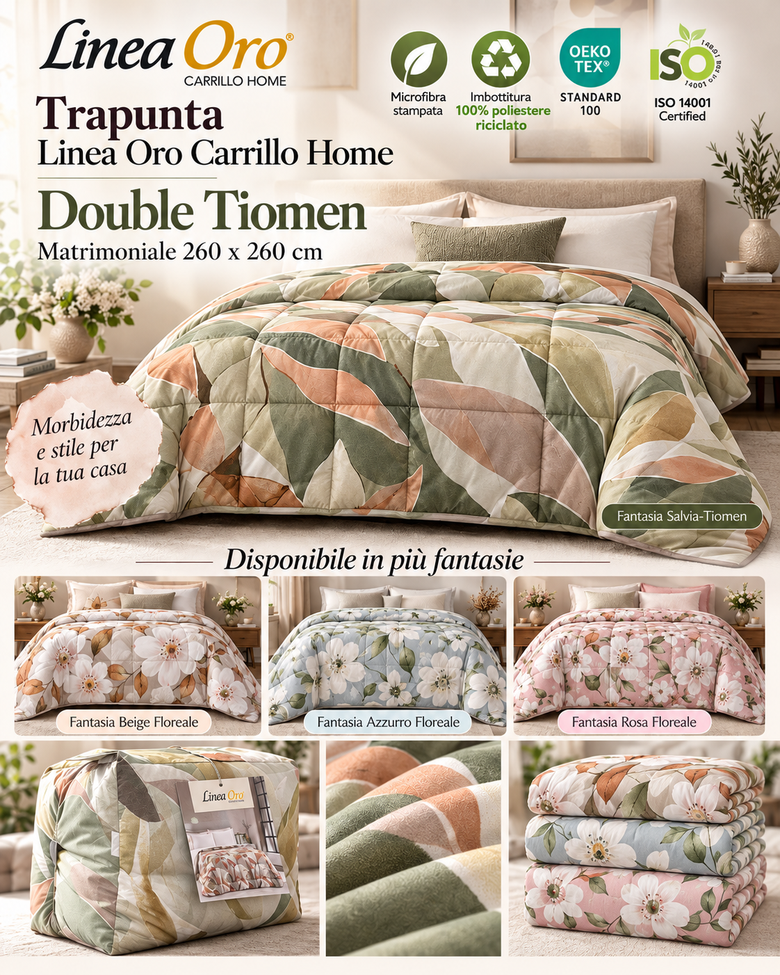 Trapunta Double Tiomen\Forest  Matrimoniale - LINEA ORO Carillo Home