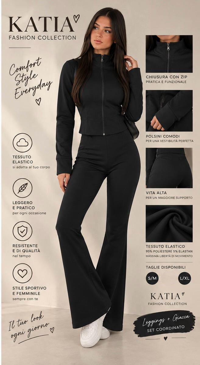Tuta Sportiva Donna Katia Fashion Collection – Pantalone a Zampa