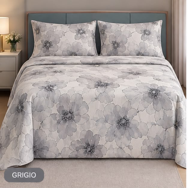 Completo Letto Matrimoniale Juliet's Line Home Collection - SIRENA art. Papavero-Rosé